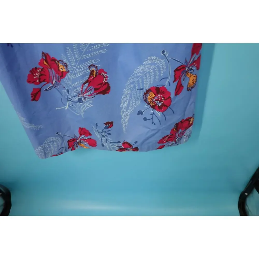 Vintage Cotton Blue Hawaiian Floral Dress